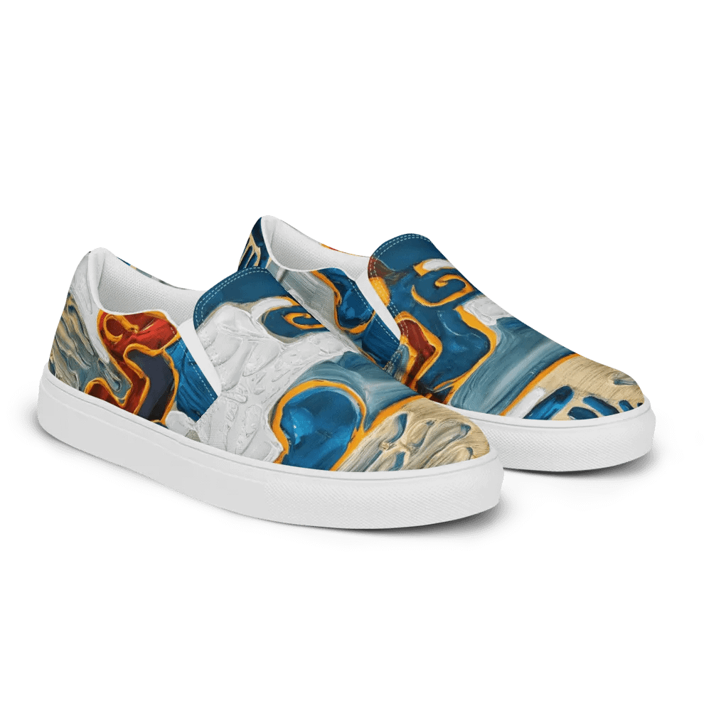 Women's "Combing the Clouds" Painted Canvas Slip-On Shoes product image (1)
