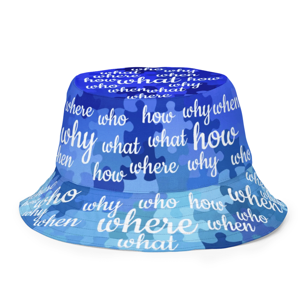 How Puzzling Blue Reversible Bucket Hat product image (2)