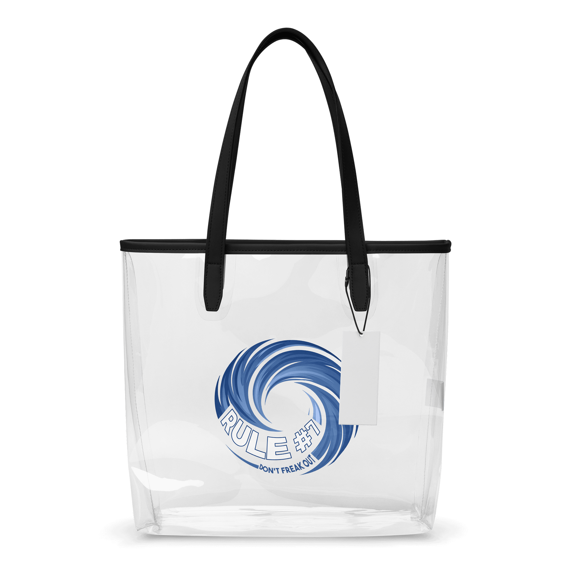 Rule #7 Clear Tote Bag Blue and White product image (1)