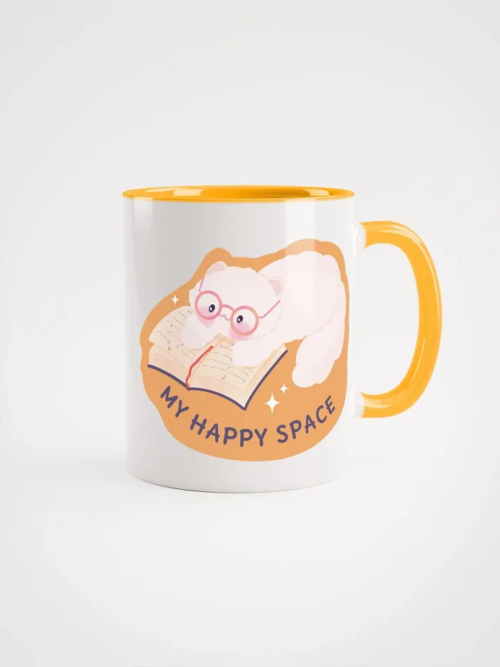 My Happy Space, Cat Reading Ceramic Mug product image (1)