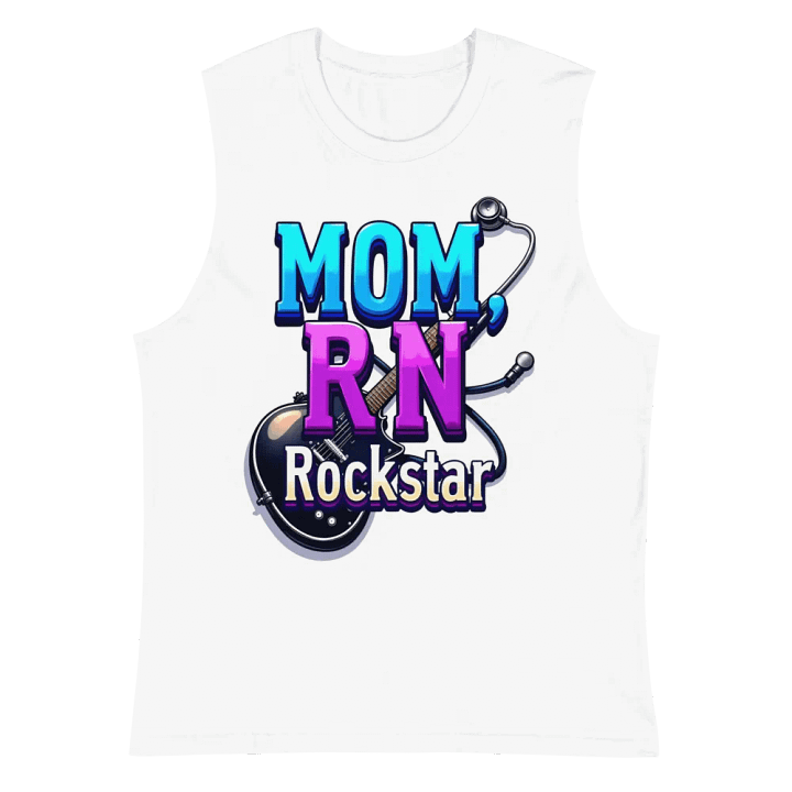 Rockstar, RN, mom, guitar Tribute Muscle Tank product image (6)