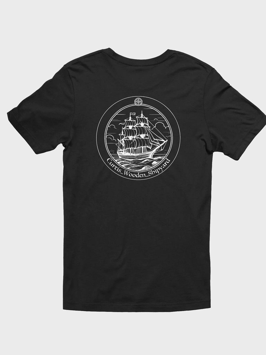 Dark T-shirt with white transparant logo with name product image (3)