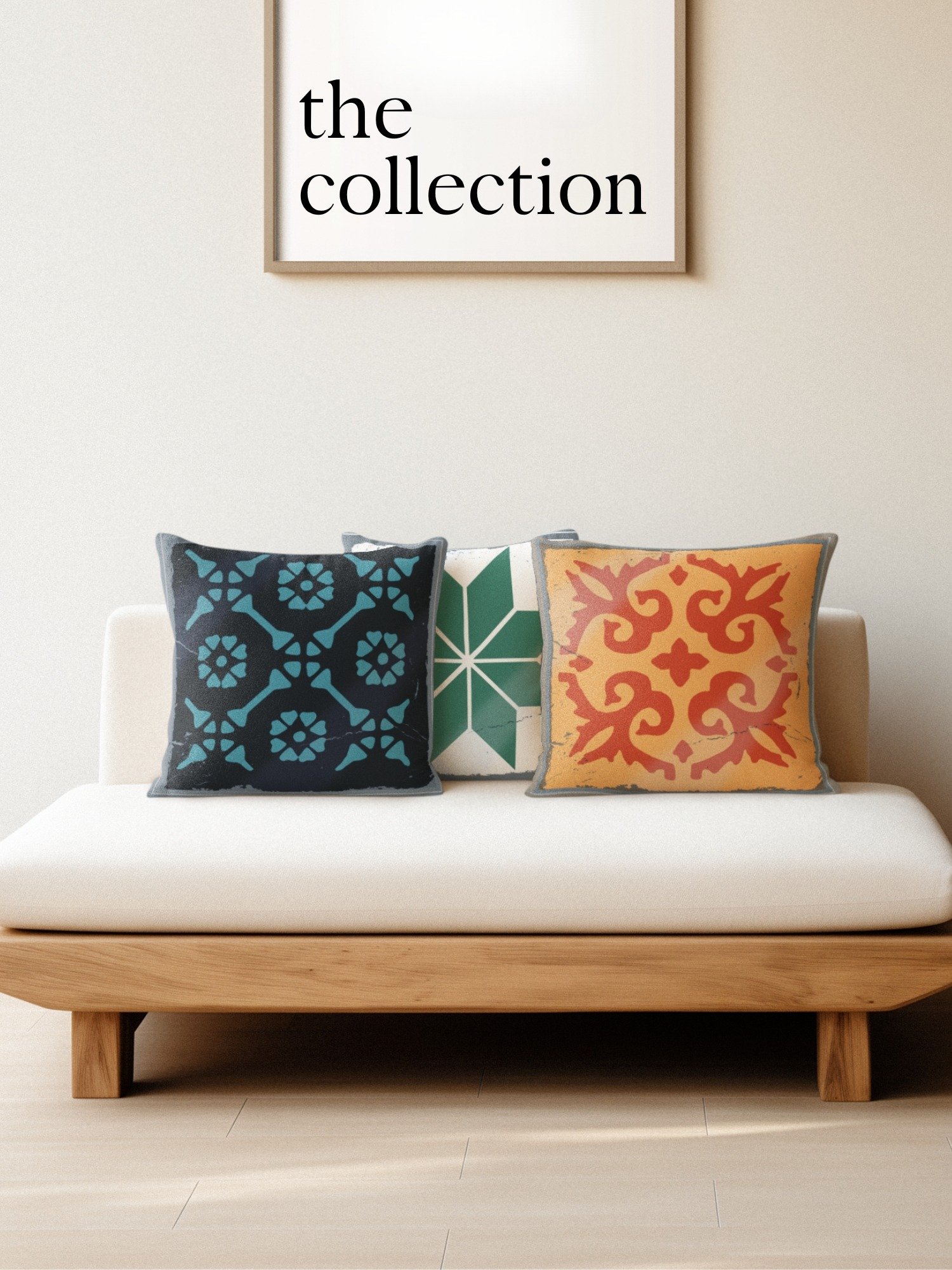 Azul Tile Board Game 18" x 18" Pillow - White product image (2)