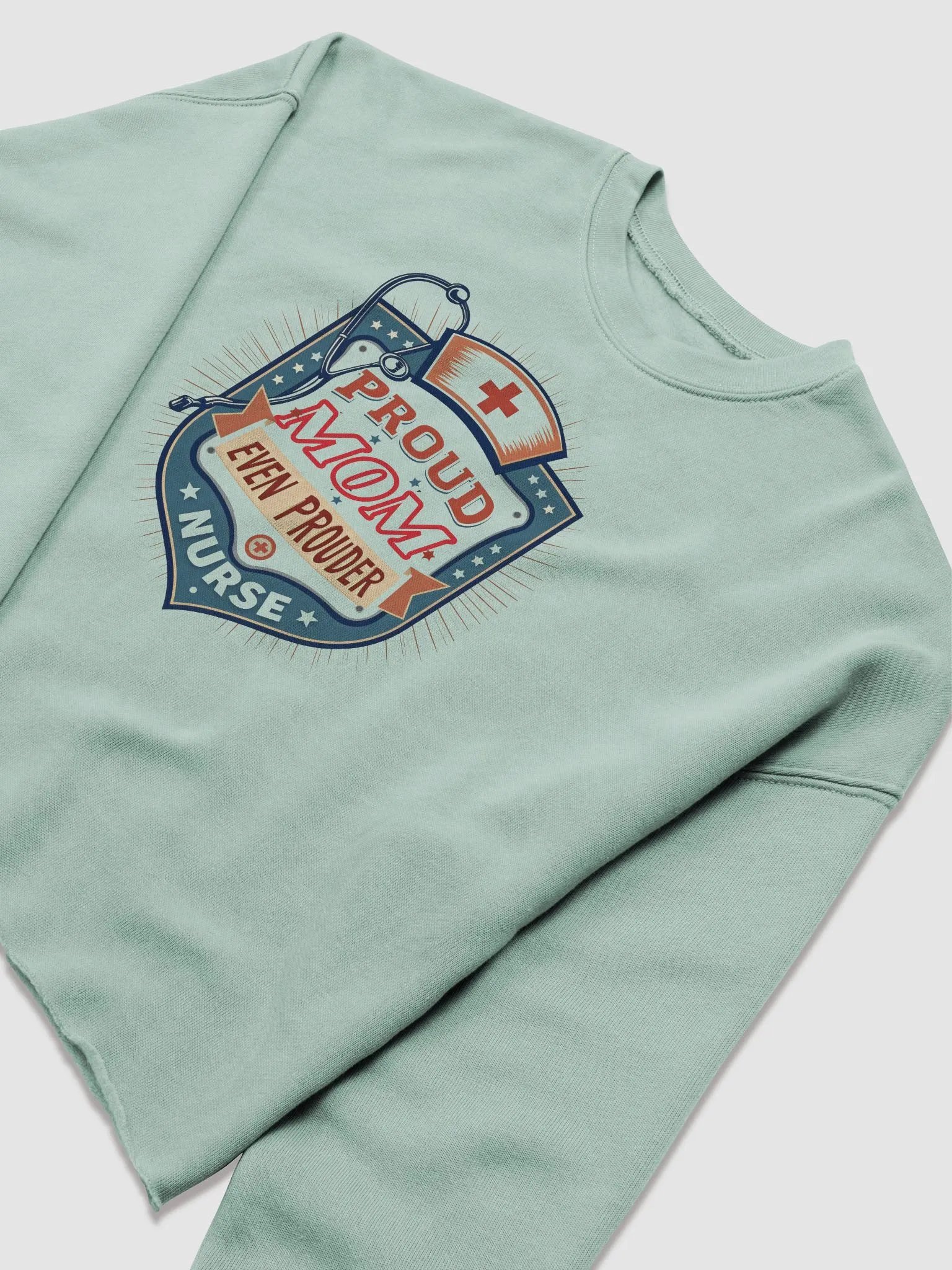 Proud Mom Proud Nurse Shield Crop Sweatshirt product image (14)