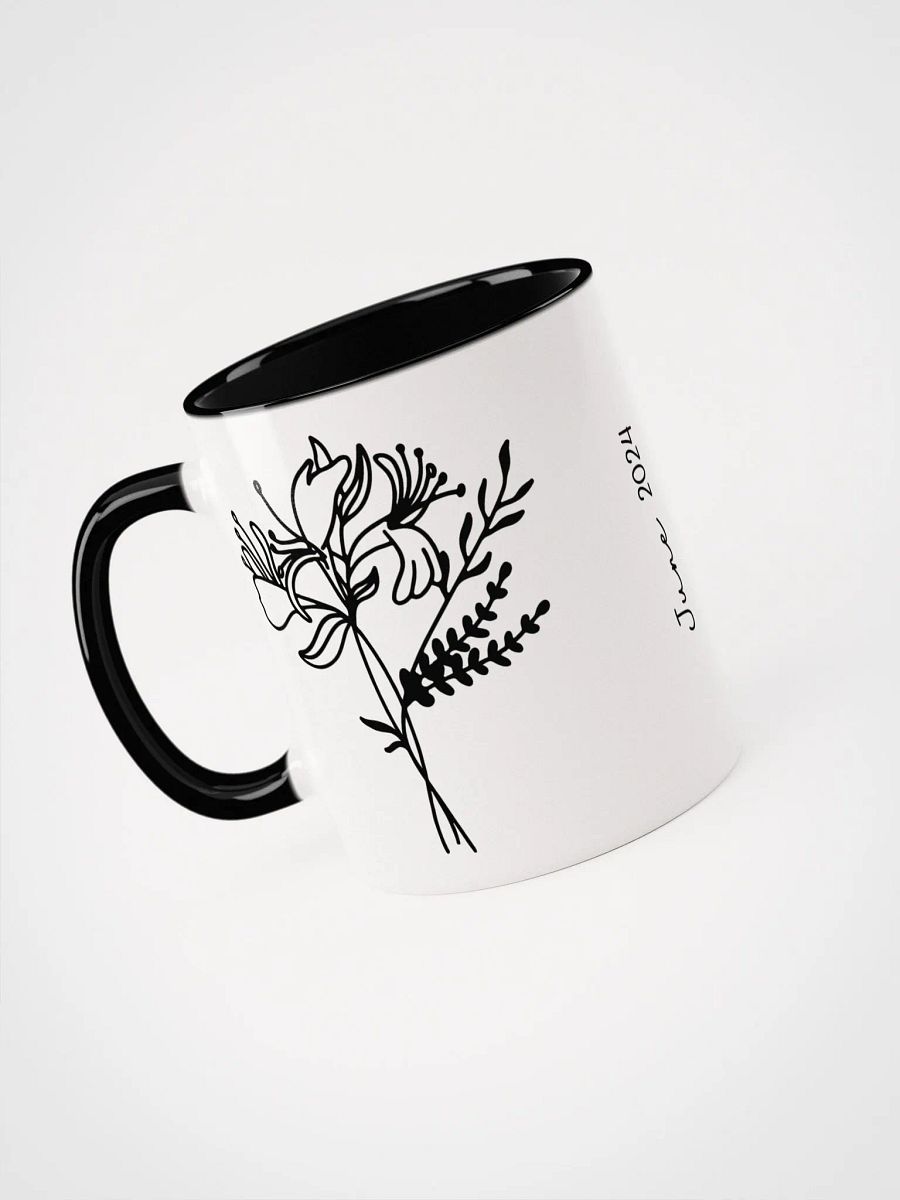 Two Tone Line Birth Flower Mug JUNE – Personalized Gift product image (5)