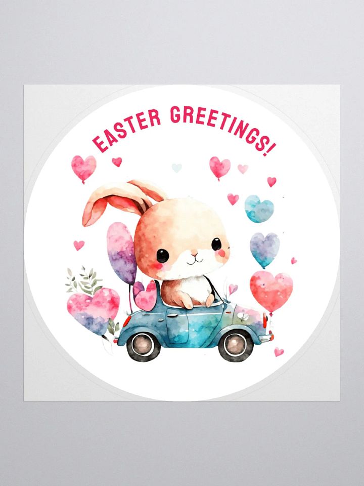 Easter Greetings Bunny Riding in Blue Car product image (2)