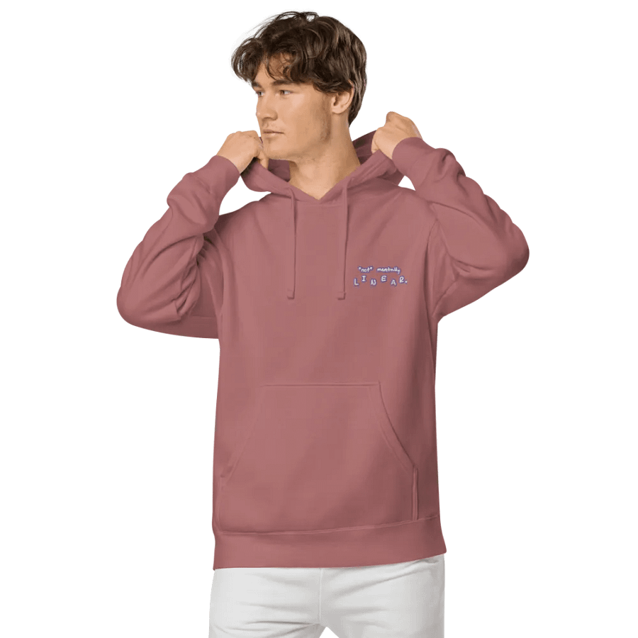 *not* mentally linear (L.C. purple bubble design 2) embroidered pigment hoodie product image (6)