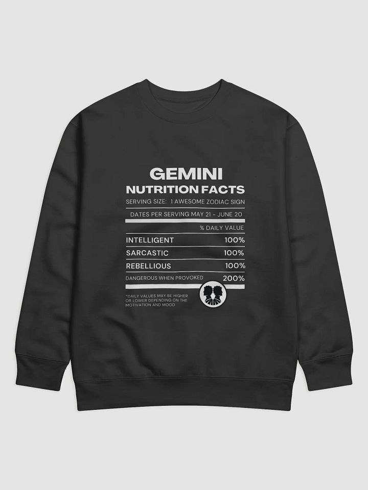 Gemini Nutrition Facts Sweatshirt product image (2)