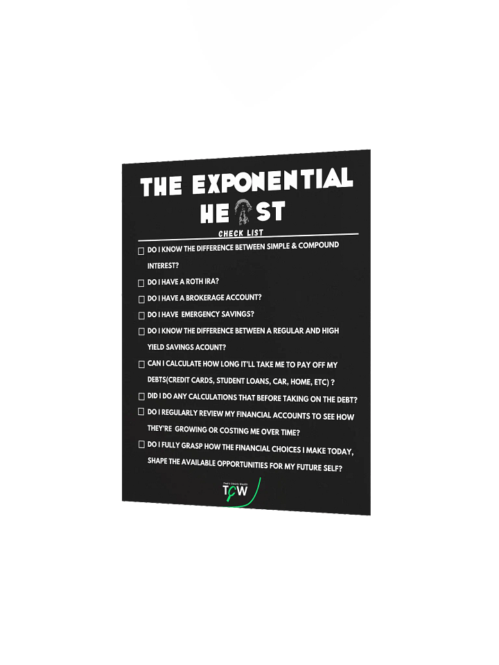 The Exponential Heist Checklist Poster product image (2)