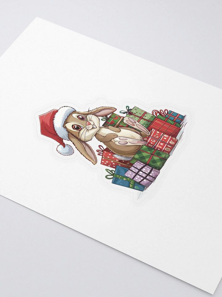 Santa Bunny Kiss Cut Sticker Sheet with Background product image (2)