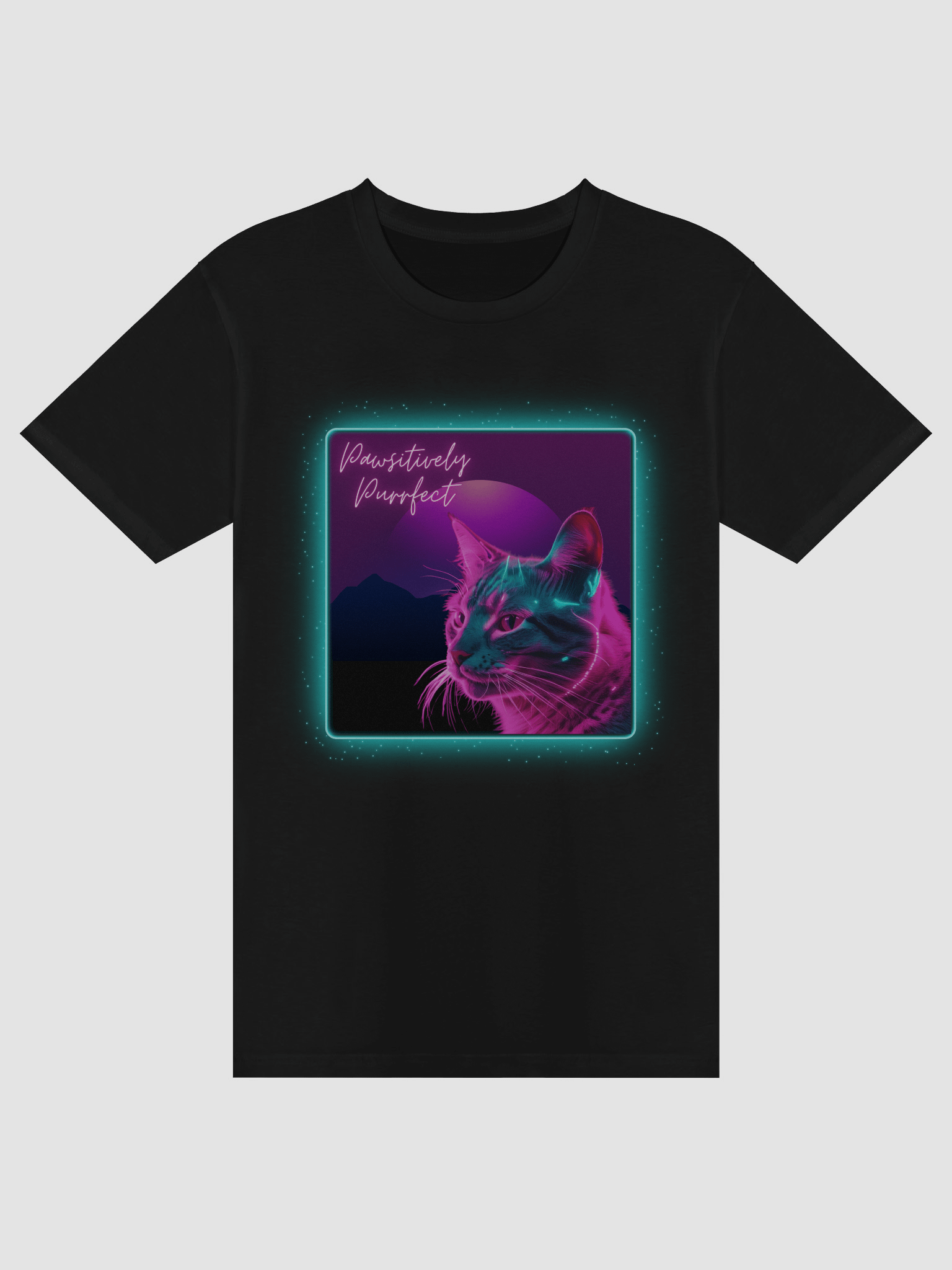 Pawsitively Purrfect Neon Cat Tee product image (3)