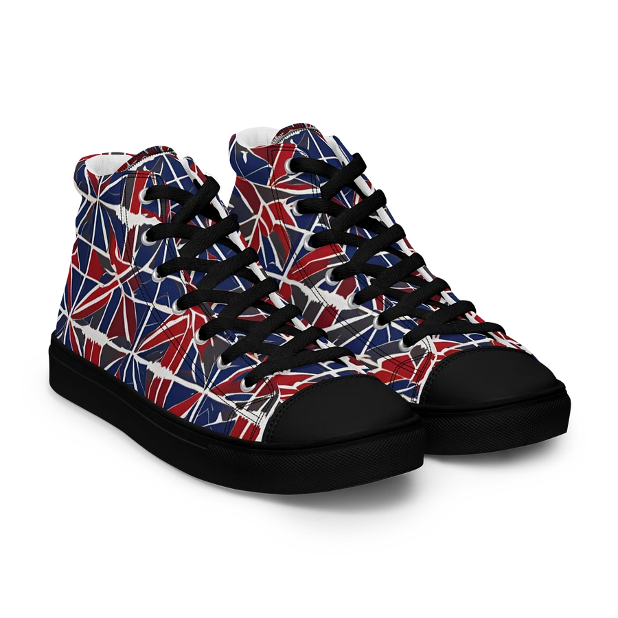 Red And Blue Mosaic Men's High Top Shoes product image (31)