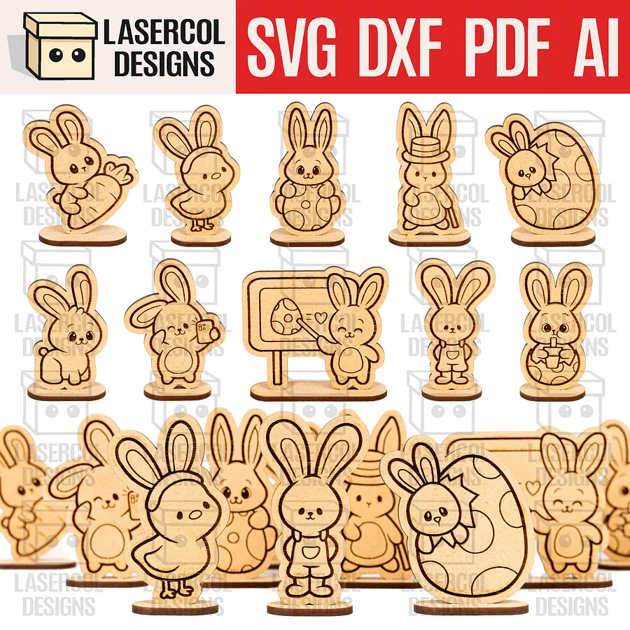 Easter Cutouts With Base Mega Bundle (+80) - Laser Cut Files product image (8)