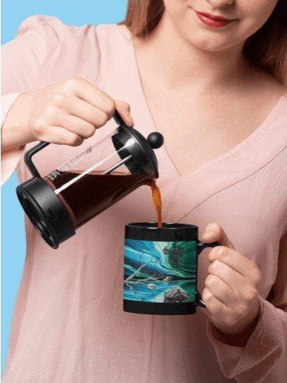 Magic Reflection, Glossy Black Mug product image (2)