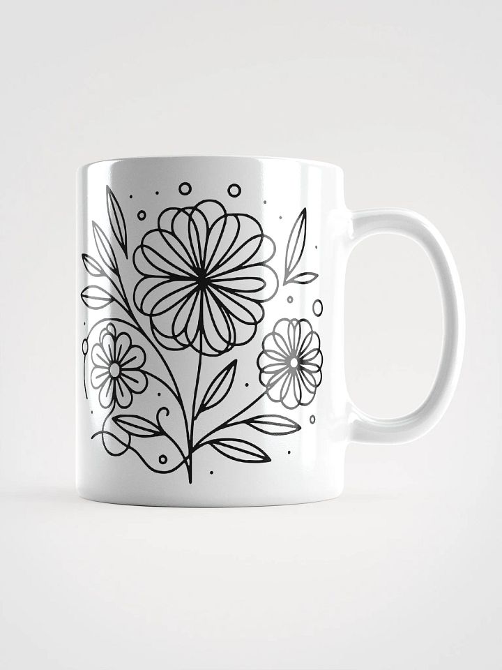 Line Art Flower Design Ceramic Mug product image (1)