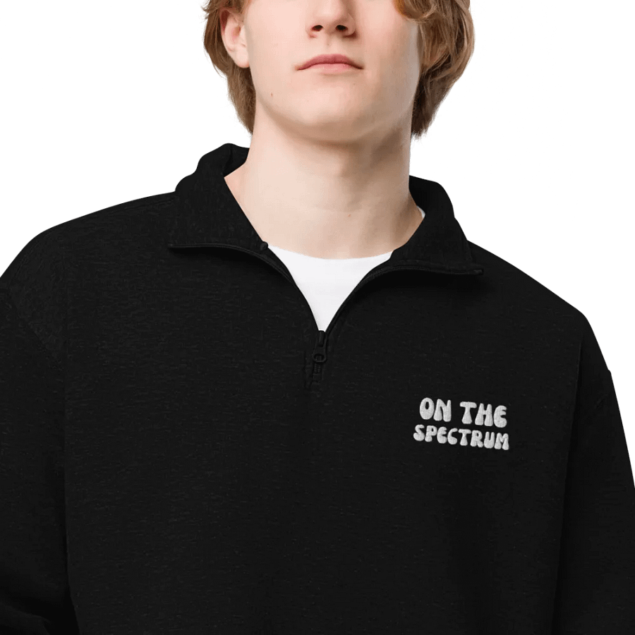 ON THE SPECTRUM (white) embroidered quarter zip product image (5)