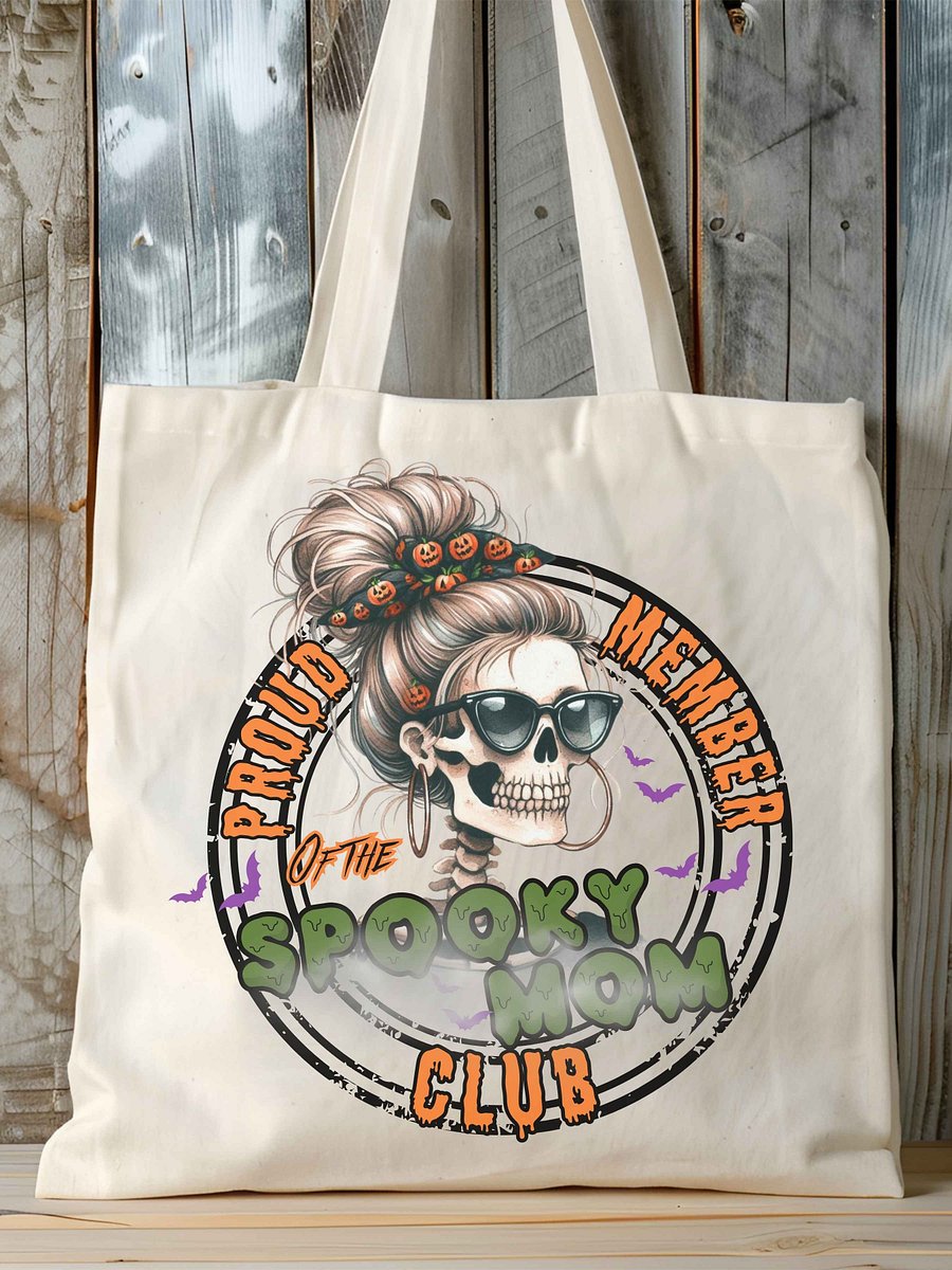 Spooky Mom Club PNG, Proud Halloween Mom Digital Download, Skull Mom Clipart, Funny Fall Sublimation, Pumpkin Skeleton Shirt PNG product image (4)