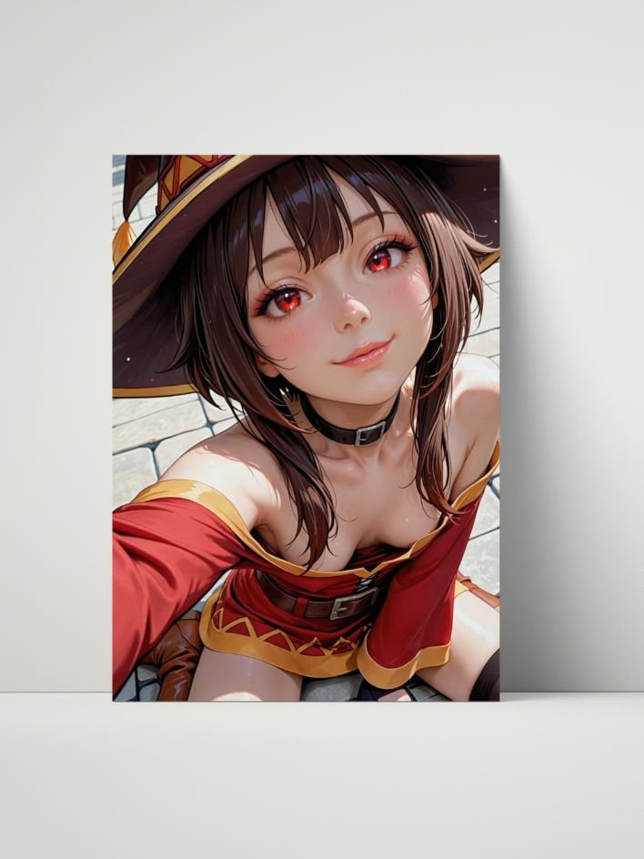 Konosuba Megumin Witch Selfie – Glossy 8x10 Metal Print product image (1)