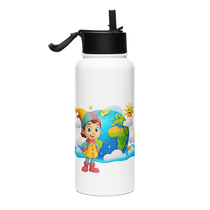 JessyJesty Earth Stainless Steel Water Bottle with Straw Lid – Hydrate with Planet Power! product image (2)