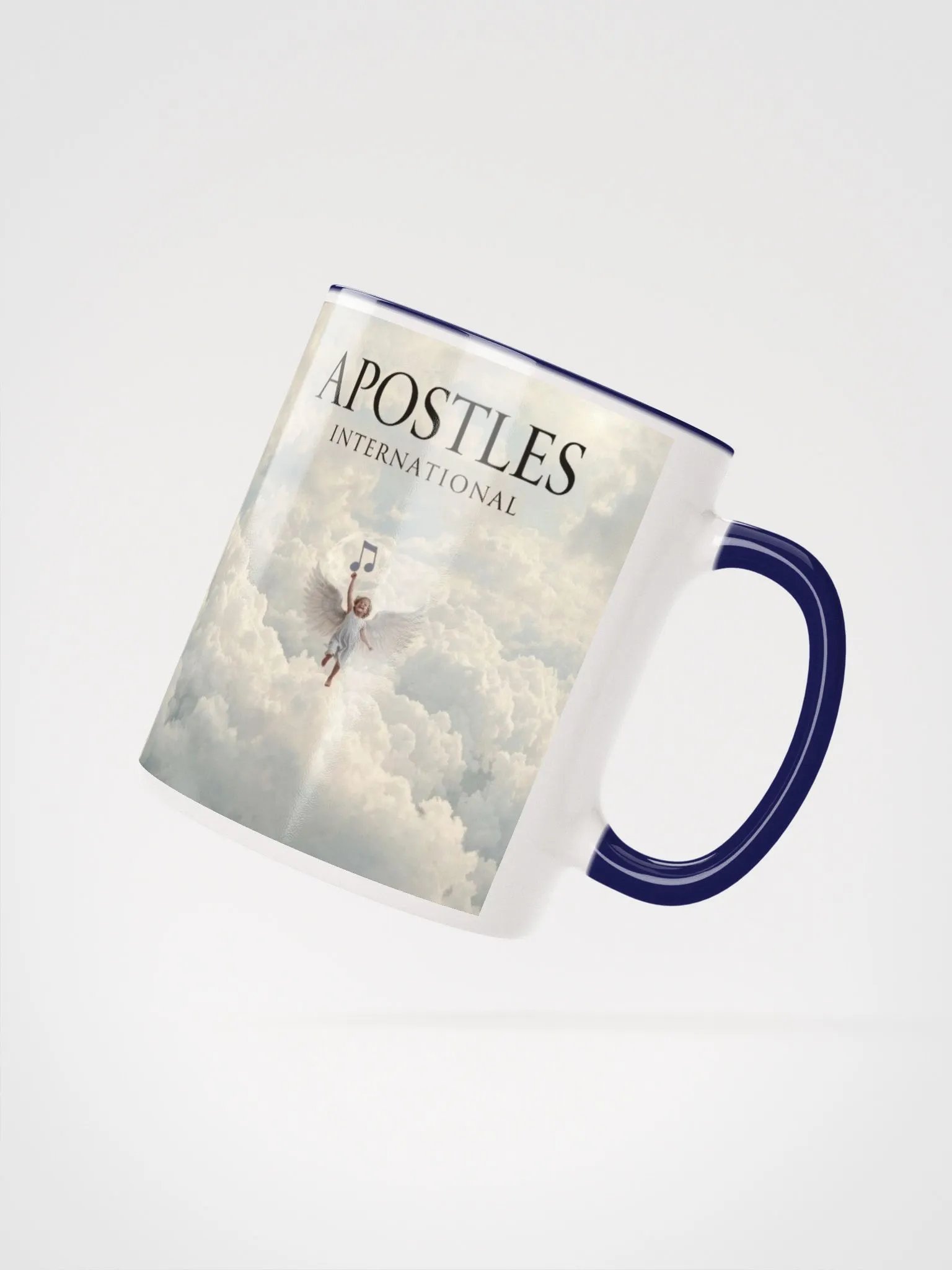 Apostles International Angel Logo cup blue mug product image (3)