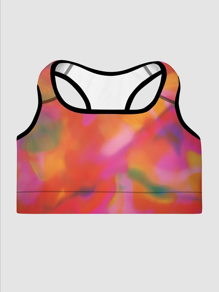 Printed Sport Bra "Trendy Vibrant Pink Orange Tie Dye" product image (2)