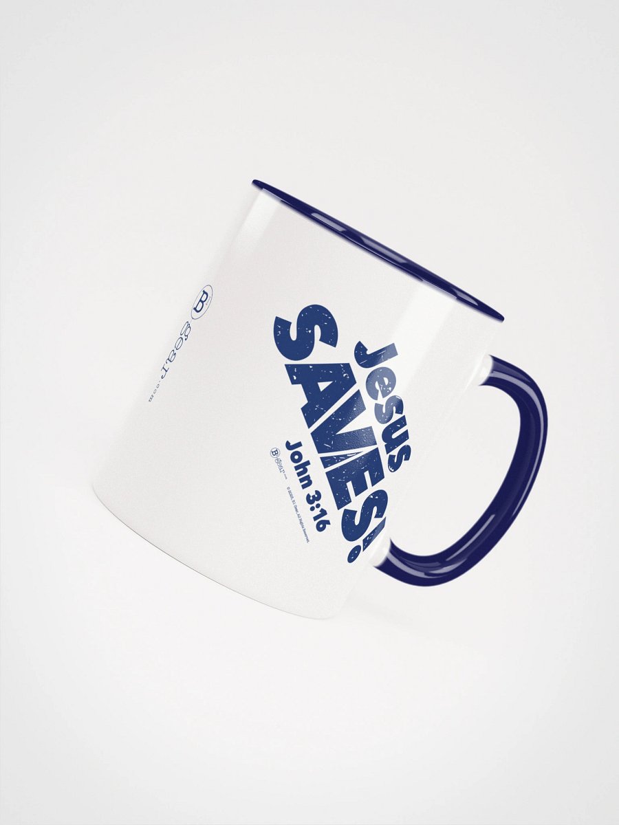 Jesus SAVES! John 3:16, Mug with Dark Blue Color Inside product image (9)