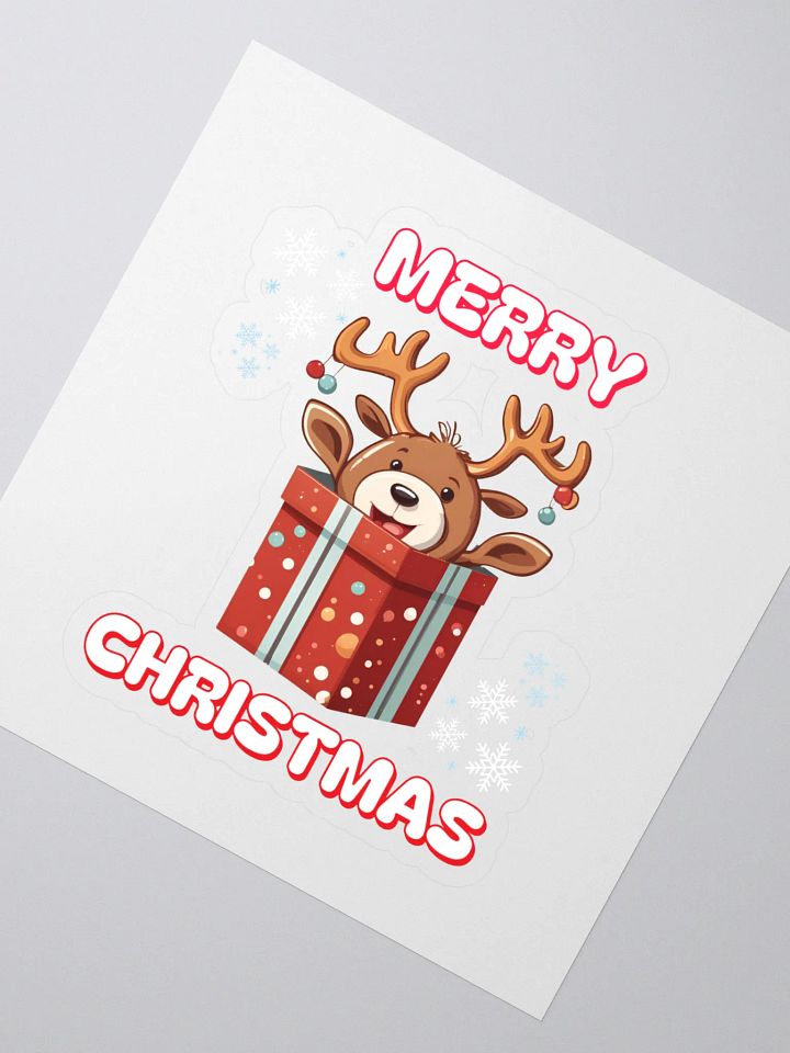 Adorable Baby Reindeer Wishing All A Merry Christmas Sticker product image (2)