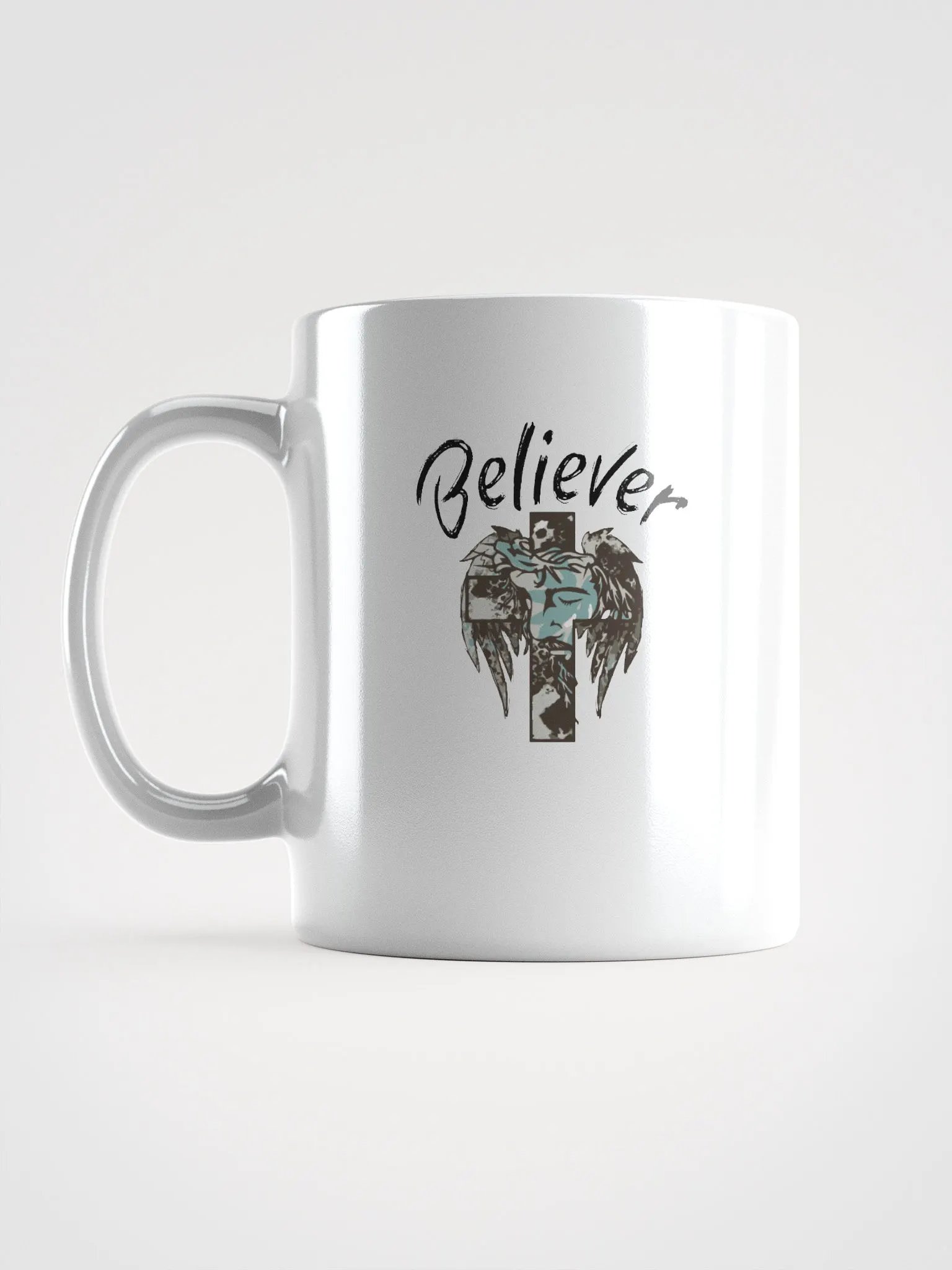 BELIEVER FAITH Fragmented Faces Glossy Mug product image (16)