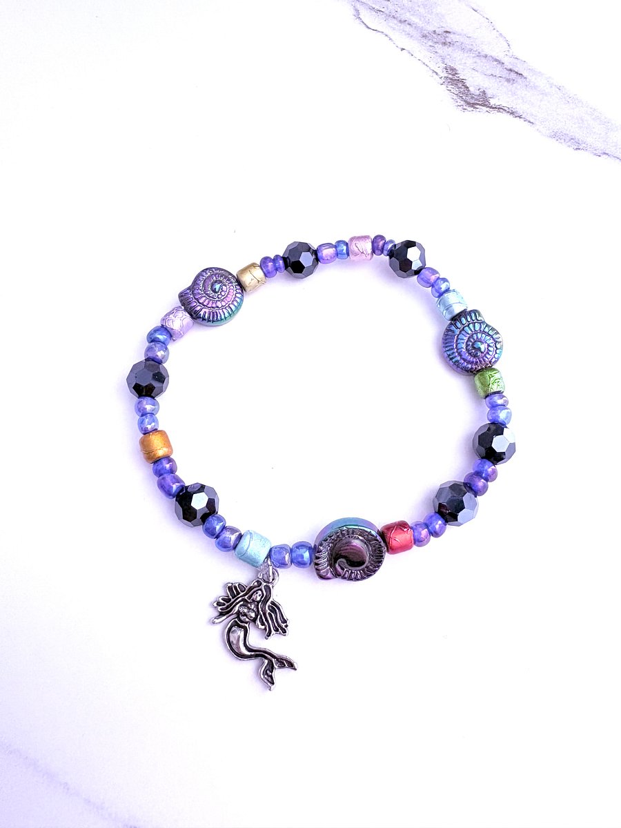 Handmade 7.5" Mermaid Charm Bracelet | Coastal Charm Jewelry by Monique Faella Designs™ | MFD-00183 product image (1)