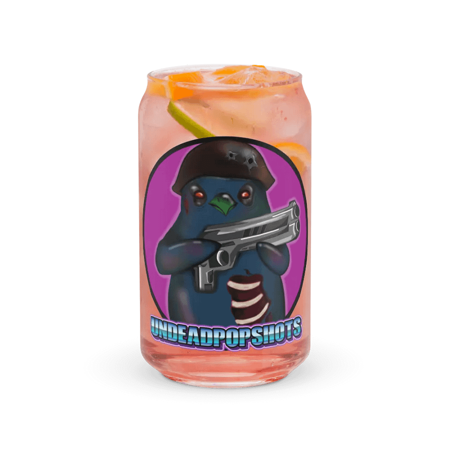 UndeadPopShots Penguin Can-Shaped Glass Logo Color Dark Pink product image (37)