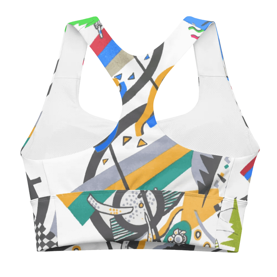 Abstract Lithographic Pattern Design Longline Sports Bra - V4 product image (1)