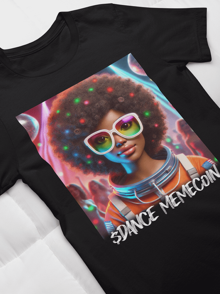 ASTRO GIRL - DANCE MEMECOIN - PREMIUM TEE - BLACK product image (1)