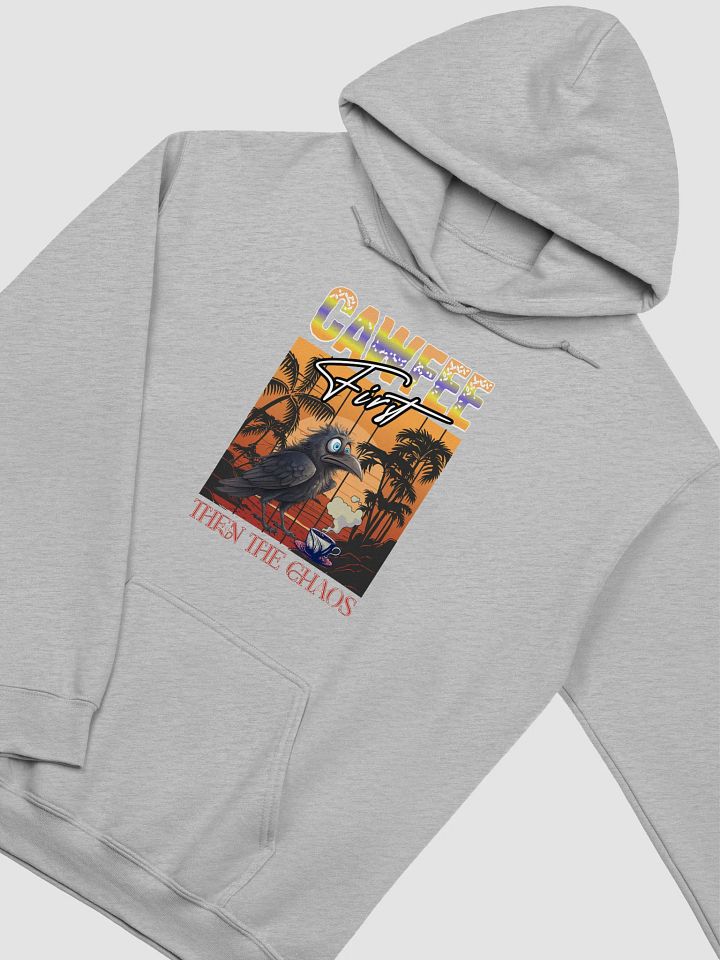 Cawfee First Then The Chaos Sunset Crow Hoodie product image (18)