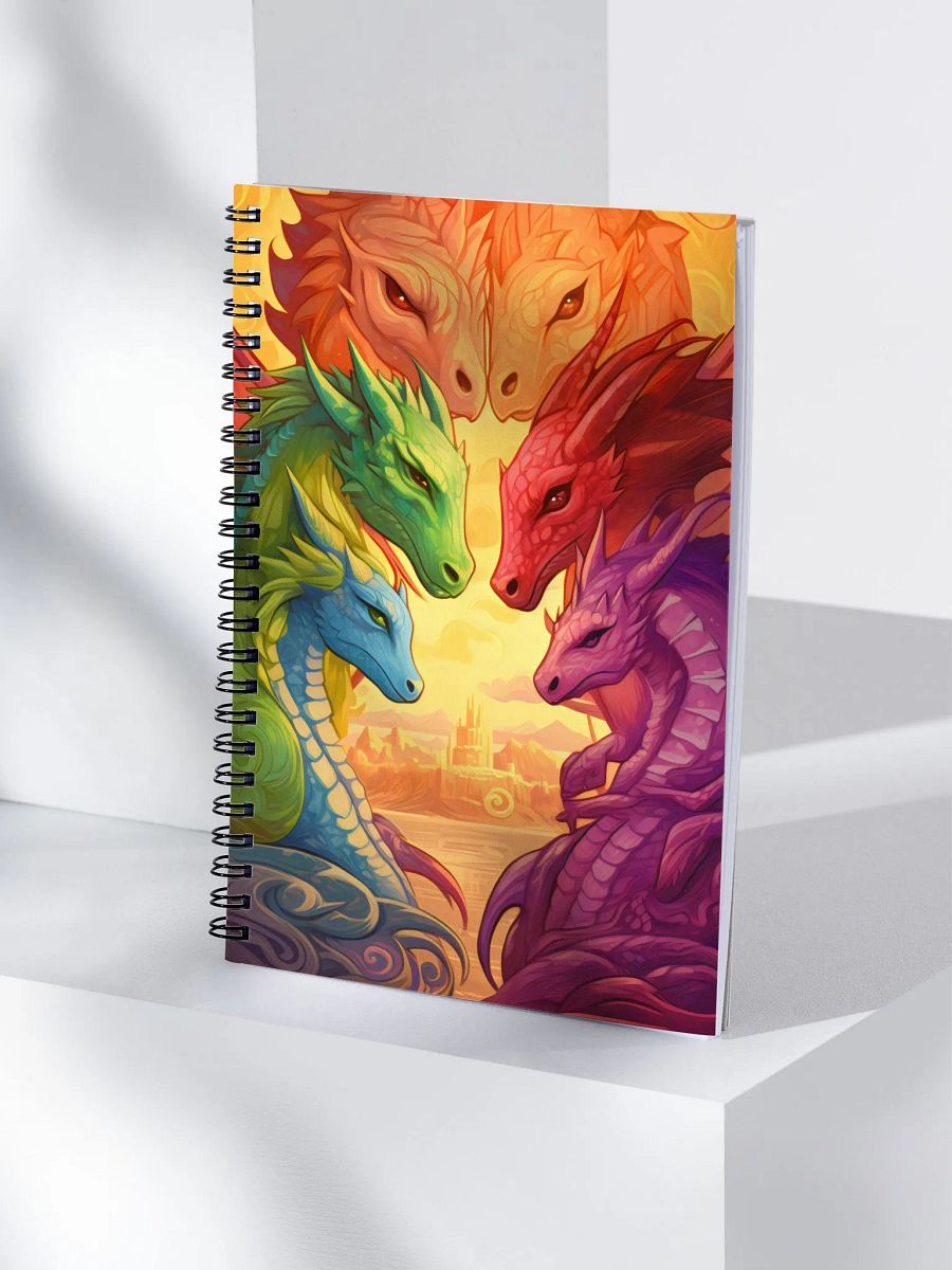Vibrant Powerful Dragons Spiral Notebook for Notes and Doodles product image (4)