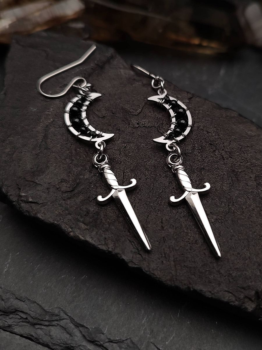 Earrings Swords - Onyx Moon Daggers product image (3)