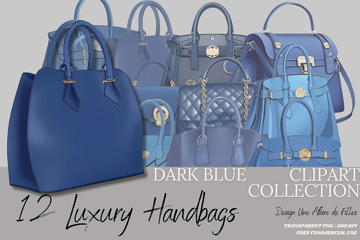 LUXURY BAGS - DARK BLUE-ISH 12 CLIPART product image (1)