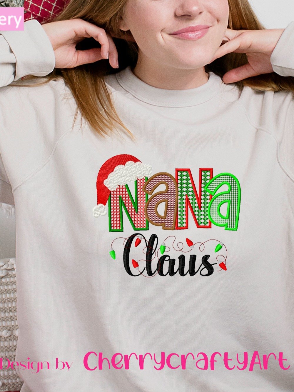 Nana Claus Embroidery Design for Family Decor – Instant Digital Download product image (5)