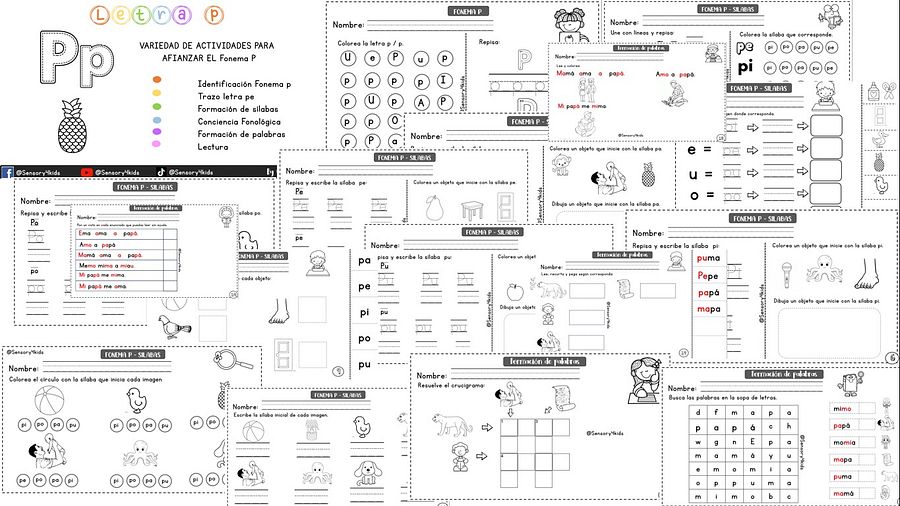 Kit completo de actividades fonema Pp product image (3)