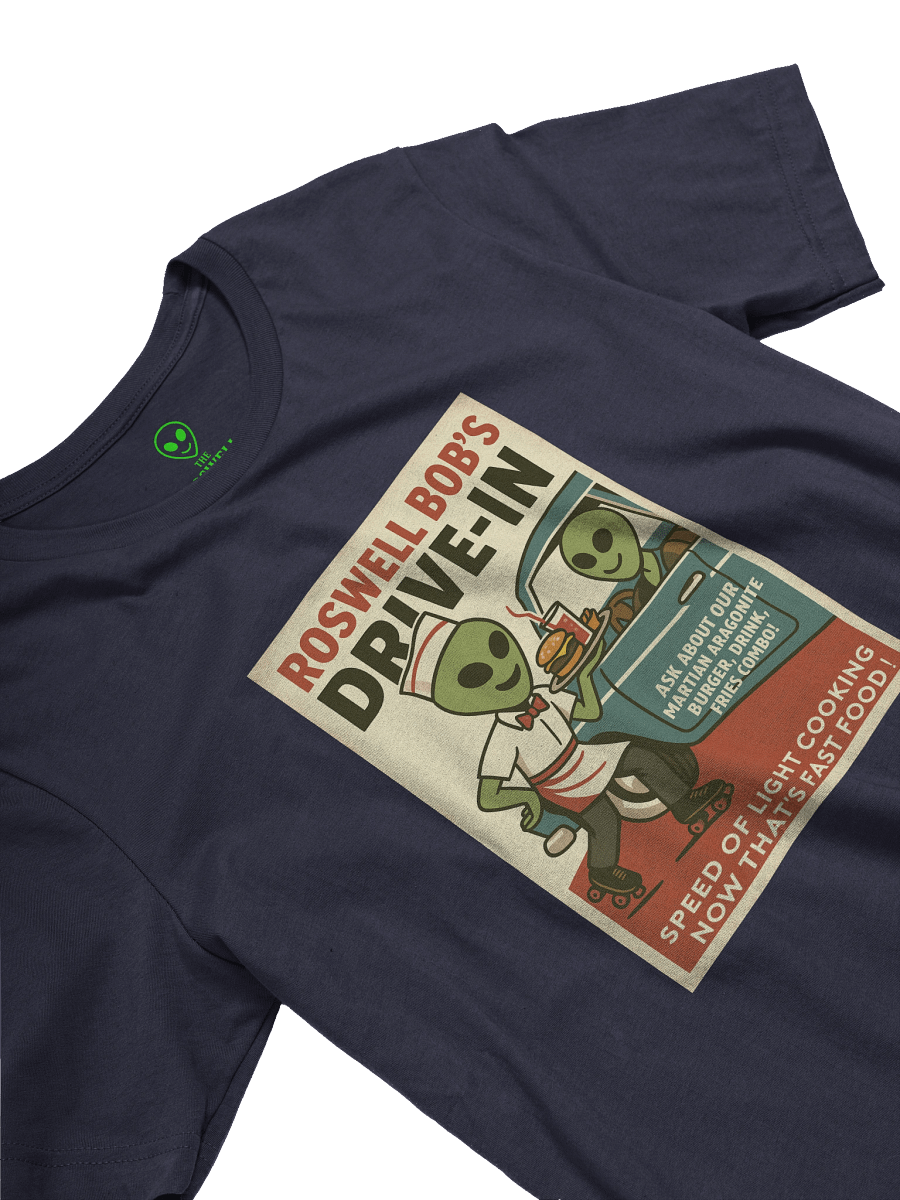 Rollerskating Martian Drive-In 1950's Roswell Aliens Retro Poster Unisex T-Shirt product image (27)