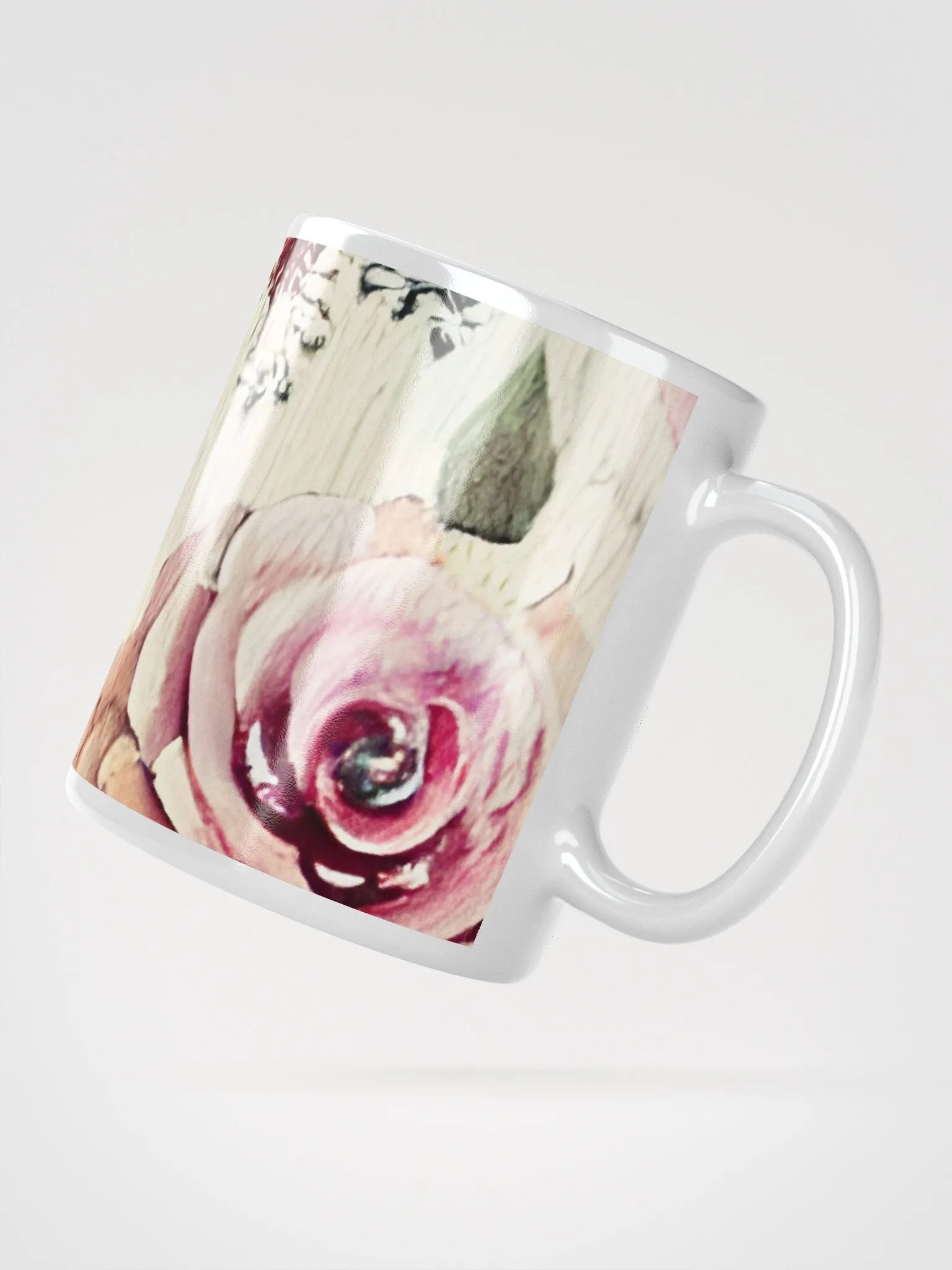 Shabby chic floral mug product image (3)