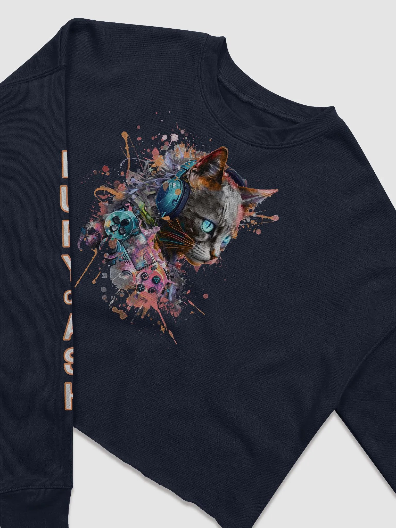 Gamer Cat Crop Top product image (1)