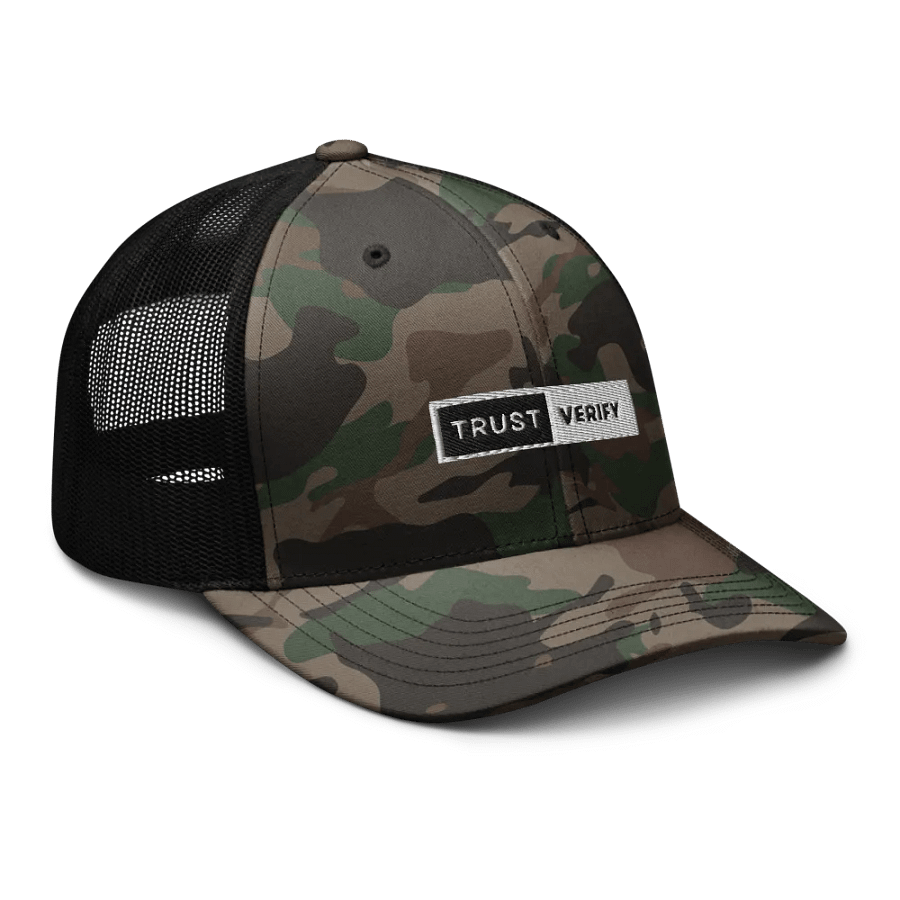 Trust & Verify Camo Trucker Hat product image (6)