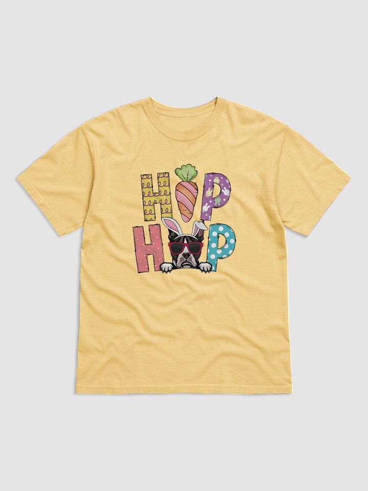 Hip Hop Easter Boston Terrier T-Shirt | Cute Easter Day Boston Wearing Bunny Ears and Sunglasses T-Shirt product image (2)