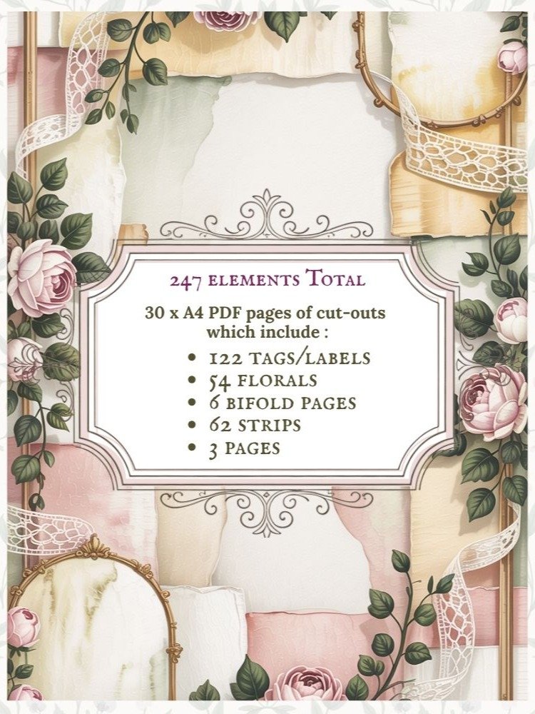 Anne Elliot – Quiet Romance Printable Journal Kit | Scrabooking Junk Journaling Shabbychic product image (2)