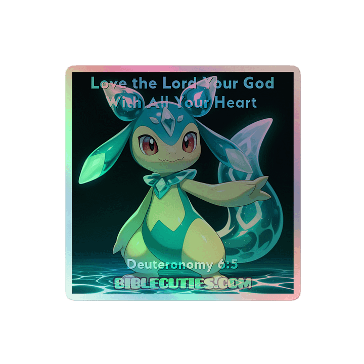 Bible Cuties John - Love The Lord With All Your Heart - Holographic Sticker product image (2)