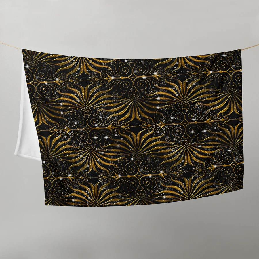 Black and Gold Victorian Sparkle Throw Blanket product image (21)