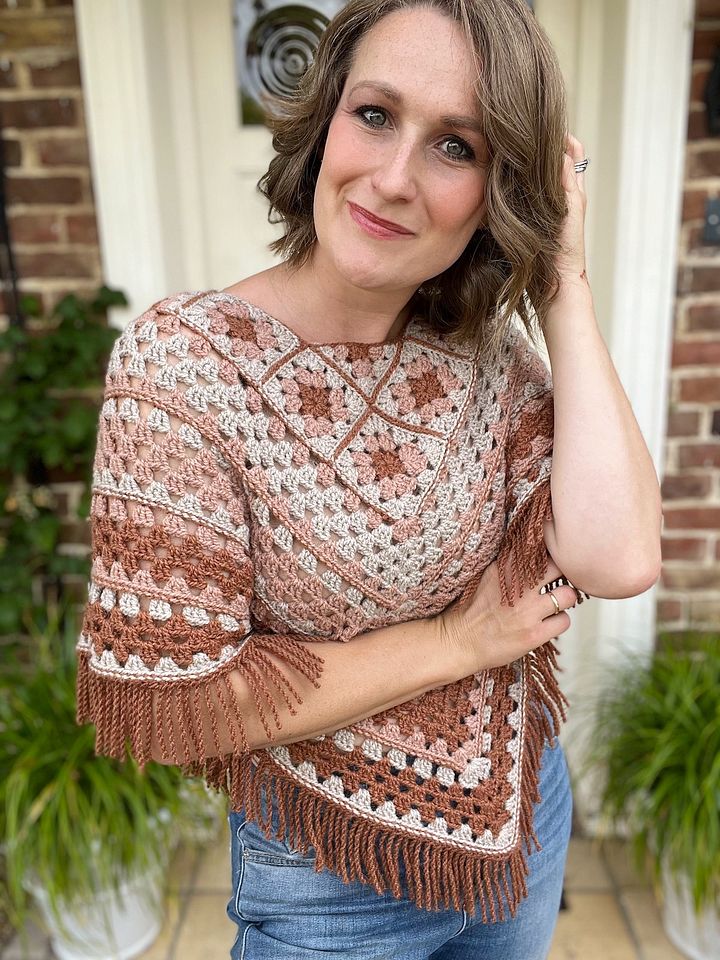 FRANNY GRANNY PONCHO CROCHET PATTERN WITH OPTIONAL SLEEVES product image (2)