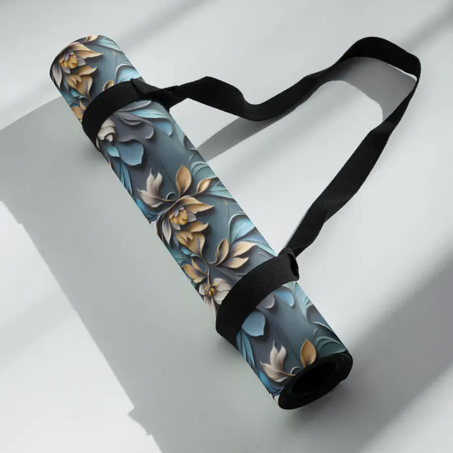 Yoga Mat - Sculpted Floral Pattern product image (7)