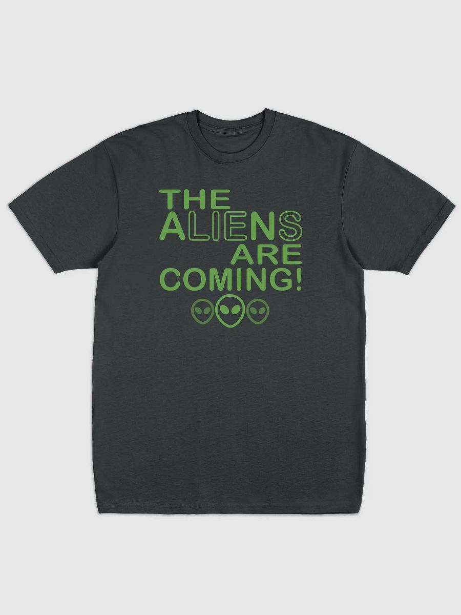 The Aliens Are Coming! - Green - Cotton Heritage Men's Premium Heavyweight Tee product image (2)