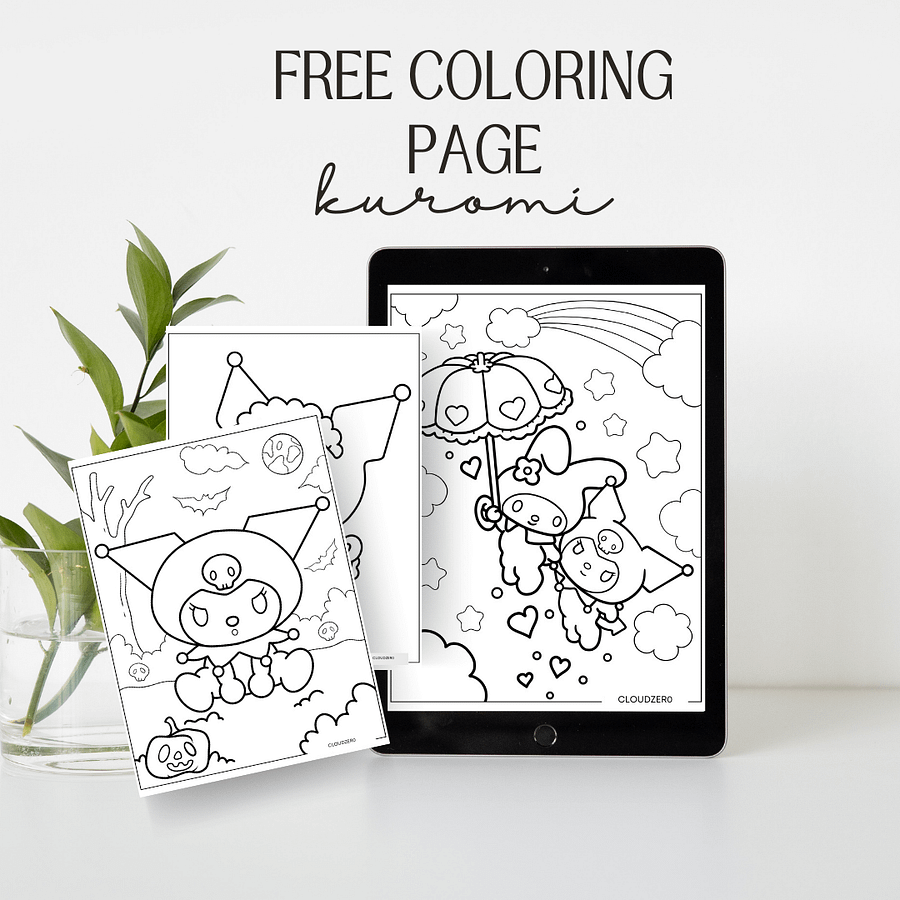 Free Kuromi coloring page 21 pages product image (1)